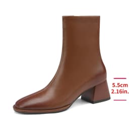 Women Ankle Boots Luxury Genuine Leather High Heels Zipper Black Chelsea Short Boot 2026 Elegant Female Booties Designer Shoe 42