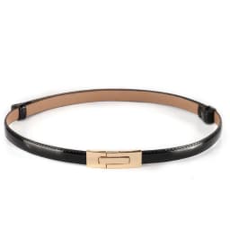 Soft Cowhide Thin Belt Ladies Decorative Dress Adjustable Black Belt Female Fashion Luxury Leather Belt Women