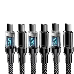NNBILI 1-3pcs 120W Type C to Type C Cable Phone Super Fast Charging Cable With LED Display Data Cord For iphone 15 16 17 Huawei