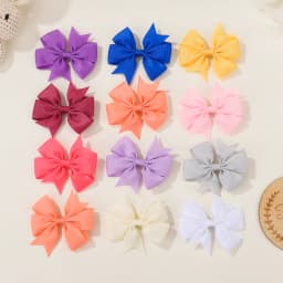 40Pcs Solid Colors Hair Bows with Clip for Kids Girls Grosgrain Ribbon Hairgrips Boutique Hairpins Headwear Hair Accessories