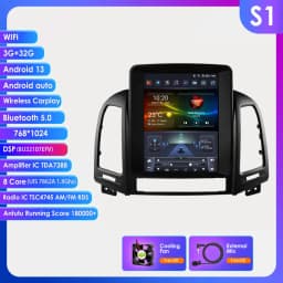 Hizpo 8Core 9.7 Inch Car Electronic Devices For Hyundai Santa Fe 2 2006 - 2012 2din Head Unit Carplay Radio Multimedia GPS WIFI
