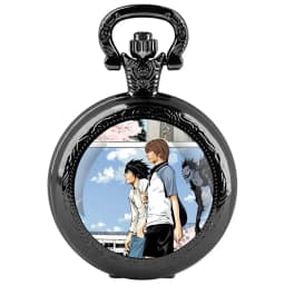 Classy Death Note Design Black Quartz Pocket Watch Fashion Necklace Timing Pendant with Chain Gift for Man Woman Souvenir