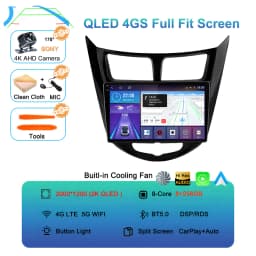 Android 16 Car Radio for Hyundai Solaris Verna Accent 1 2010 - 2016 Multimedia Video Player 2 Din DVD Head Unit Carplay GPS FM