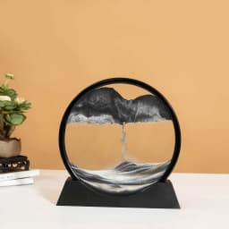 3D Sandscape Moving Sand Art Picture Round Glass Deep Sea Hourglass Quicksand Craft Flowing Sand Painting Office Home Decor Gift
