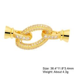 Juya DIY 18K Gold Plated Creative Closure Fasteners Lock Clasps Accessories For Needlework Beads Pearls Jewelry Making Material