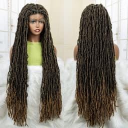 36 Inches Red Colored Super Long Synthetic Full Lace Braids Wigs Locs Dreadlock Knotless Box Braided Wigs for Afro Black Women