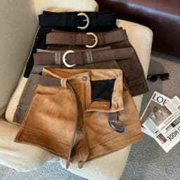Simple Solid 2026 Autumn Winter Korean Version Versatile A-word Wide-leg Shorts Women's High Waist Casual Fashion Short Pants