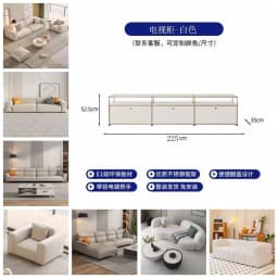 Modern Living Room Cabinet Modular Sideboard Storage Cabinets Combination TV Stand for Customizable Steel Frame Wood Furniture