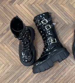 1/4 ID75 Knee-high Chunky-heeled Boots In Stock BJD Doll Shoes Boys Girls Black Brown Glossy Leather High Boots Doll Accessories