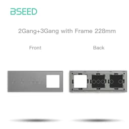 BSEED EU Standard Touch Light Switch Panel With Wall Socket Frames 228mm Metal Base Included Glass Frame Without Switch Part