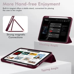 Case for iPad(A16) 11/10th Gen 11/10.9 Inch 2025/2022,Auto Sleep/wake Slim Tri-fold Stand Soft TPU Back Cover with Pencil Holder