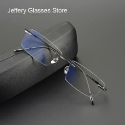 2026 Pure Titanium Ultra-Light Square Rimless Glasses Frame Men Women Fashion Business Rectangle Daily Eyeglasses Eyeware Gafas