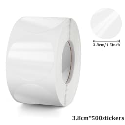 300-1000 Stickers Crystal Clear Transparent 1"/1.5" Round PVC Stickers, Envelope TabSealer And Retail Package Clear Seal Labels