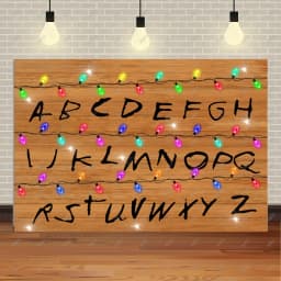 American TV Stranger Theme Background Lights Alphabet Episode Series Vinyl Banner Party Decoration Supplies Photo Prop Baby Gift