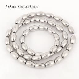 Natural Silver Color Hematite Stone Cylinder Irregular Loose Round Beads For DIY Jewelry Making Bracelet Earring Accessories