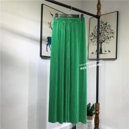 Women's Summer Chiffon Wide Leg Pants Casual Candy Color Loose Long Pants Lady Chic Solid Color High Waist Wide Leg Trousers
