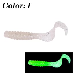 10 Pcs Jig Wobblers Worm Soft Lure 4.8cm 1.2g Shrimp Fishy Smell Spiral Tail Artificial Silicone Bait Swimbait Fishing Tackle