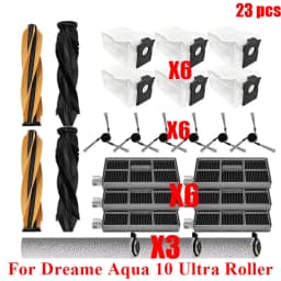 Acccessories Fit For (Dreame Aqua 10 Ultra Roller) Vacuum Parts Main Roller Brush Side Brush Cleaner Filter Dust Bag Roller Mops