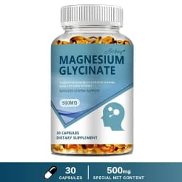 Magnesium Glycinate Capsules 500mg - Supports Bone Immune System, Heart Health, Promotes Natural Sleep, Soothes Nerves
