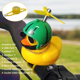 Bicycle Bell Yellow Duck Cartoon Little Yellow Ducks Helmet Head Light Shining Duck Bicycle Bells Handlebar Bicycle Accessories