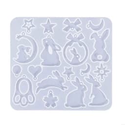 Rabbit Silicone Mold DIY Crystal Earrings Pendant Charm Mould UV Epoxy Resin Molds Keychain Jewelry Making Tool