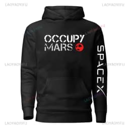 Occupy Mars Space X Black Unisex Crewneck Sweater or Hooded Men Sweatshirt Adult or Youth Comfortable Sweatshirt Space Gift