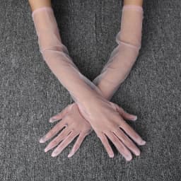 55cm DIY Cosplay Thin Transparent Mesh Long Women Solid Gloves Prom Party Accessories Etiquette Photo Shoot Anime Exhibition