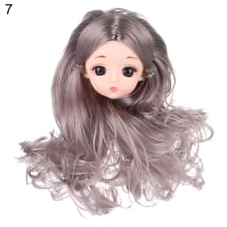 30CM Doll Head With Long Curly Hair Straight Wig For 16cm Dolls Accessories Removable Joint Toys DIY Head For 1/6 BJD Dolls