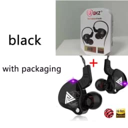 QKZ Gaming Earbuds with Mic Universal 3.5mm Jack HiFi Sport Headphones in Ear Earphones for Running Stereo Bass Music Headset