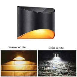 Solar LED Light Outdoor Wall Lamp IP65 Waterproof Solar Powered Sconce Lights for Garden Fence Stair Step Patio Yard Decoration
