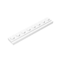 10PCS PLATE 1X8 WITH RAIL Compatible 4510 Plate Modified Self-Locking Bricks Building Blocks Toys Accessories
