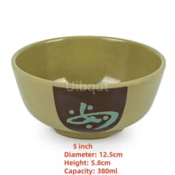 4.5 5 inch 2 10 pcs set Break resistant Melamine Bowl Thickened Flower Rice Soup Snack Bowl Plastic Food Tableware Chinese Bowls