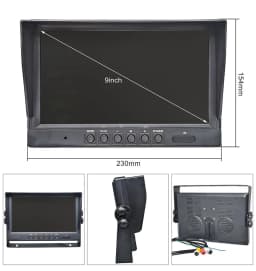 DIYKIT 9inch AHD CVBS IPS LCD HD Monitor Rear View Car Monitor Support 1080P AHD CVBS Car Camera Video Input