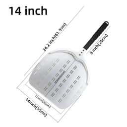 12 13 14Inch Pizza Peel Long Handle Turning Aluminum Pizza Turner Nonstick Baking Tool Perforated Paddle Kitchen Accessory