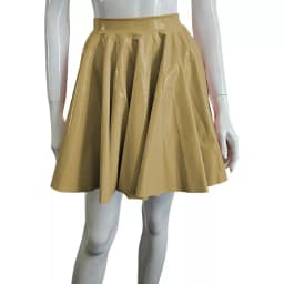 Plus Size Sweet Girl A-Line Goth Skirts Casual PVC Bottoms High Waist Faux Latex Slim Fit Mini Skirt Women Solid Sexy Club Skirt