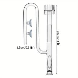 Glass Lily Pipe Inflow with Surface Skimmer for Aquarium Planted Tank (13mm for 12/16mm 1/2'' i.d. 17mm for 16/22mm 5/8'' i.d.