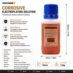 PHYHOO Professional Jewelry Electroplating Solution Kit Gold Silver Rose Plating Formula Fluid System For Workshop DIY Crafts