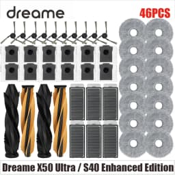 Dreame X50 Ultra / S40 Enhanced Edition Vacuum Parts Main Roller Side Brush Hepa Filter Mop Cloth Dust Bag