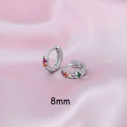 Rainbow CZ Huggies Hoop Earrings Girl Tiny Rings Cartilage Small Helix Piercing Tragus Conch Earlobe Circle Men Hoops Arete