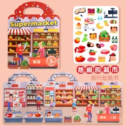 Kids' Reusable DIY Sticker Books Multi-Theme Bubble Paste Book Stickers Portable Montessori Sticker Toy Gifts for Children