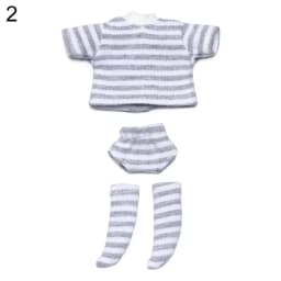 Doll Clothes Suits Stripe Shirt for 1/12 BJD Doll Clothes OB11 Doll T-shirt 1/11 Doll Panties Doll Cotton Socks Doll Accessories