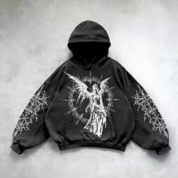 Y2k gothic dark female warrior hoodies men oversized sweatshirt couples punk tops streetwear goth harajuku women men clothing