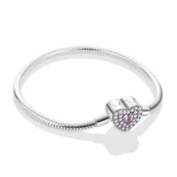 2026 Valentine New 925 Silver Pink Bow Full Diamond Bracelet Original 17-20CM Fit DIY Charm Women Birthday Jewelry Gifts
