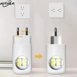 AITHEA LED Plug-in Night Light Dusk to Dawn Sensor Light Sensing Wall Lamp for Bedroom Bathroom Hallway AC110-230V EU US Plug