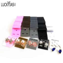100pcs/lot Plastic DIY Jewelry Display Accessories Earring Hanging Card Earring Stud Showing Holder Card Showcase