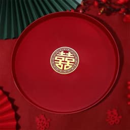 1Pcs Wedding Banquet Red Tray Durable Decorative Snack Fruit Toast Chinese Traditional Plate Festive Supplies Plastic Xi Tray