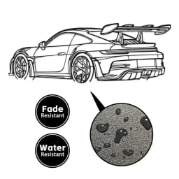 Car Metal Wall Art - Black Metal Carving, Sleek Design with Spoiler & Exhaust Pipes, Easy to Hang Home & Office Decor