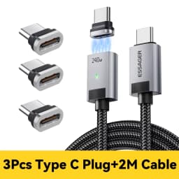 Essager 240W Magnetic Charging Cable E Marker USB C To Type C Cable PD3.1 Fast Charging For iPhone 17 16 Samsung S25 iPad Laptop