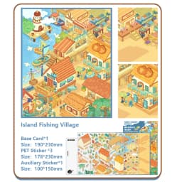 HEYBAO Anniversary Mini Scene Book | Japanese Retro Comic Stickers & Cards, for Journal & Scrapbook Decor