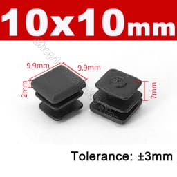 Black Square Pipe Tube Cap Plastic Tubing End Cover Glide Insert Blanking End Plugs Bung 10/13/15/16/18/19/20//22/23/25/28-200mm